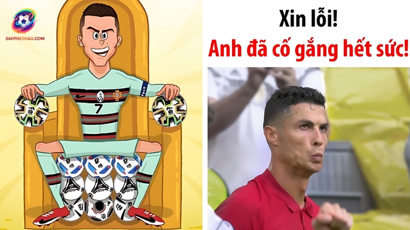 Cười đau bụng với loạt ảnh chế Ronaldo cực mặn