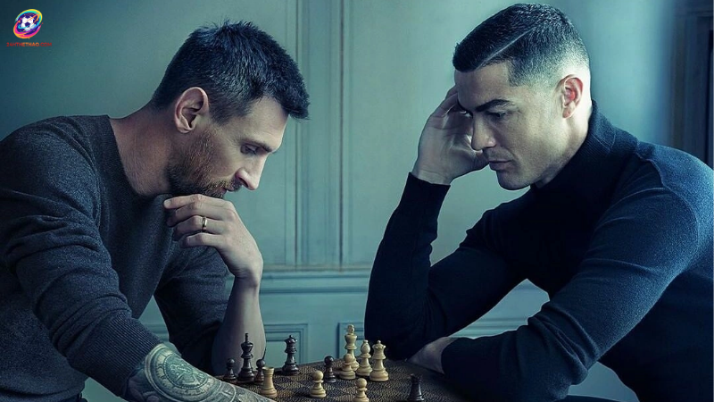 Ảnh chế Ronaldo và Messi cùng nhau chơi cờ