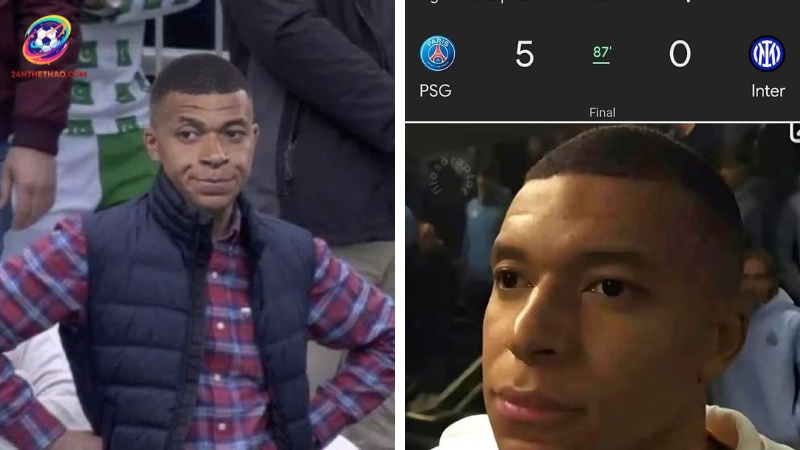 Ánh mắt ngơ ngác của Mbappe trở thành meme