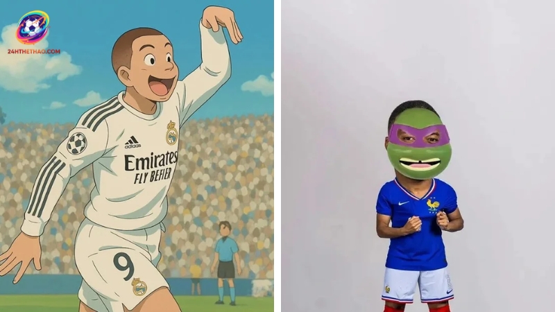 Ảnh chế Mbappe hài hước thu hút tương tác
