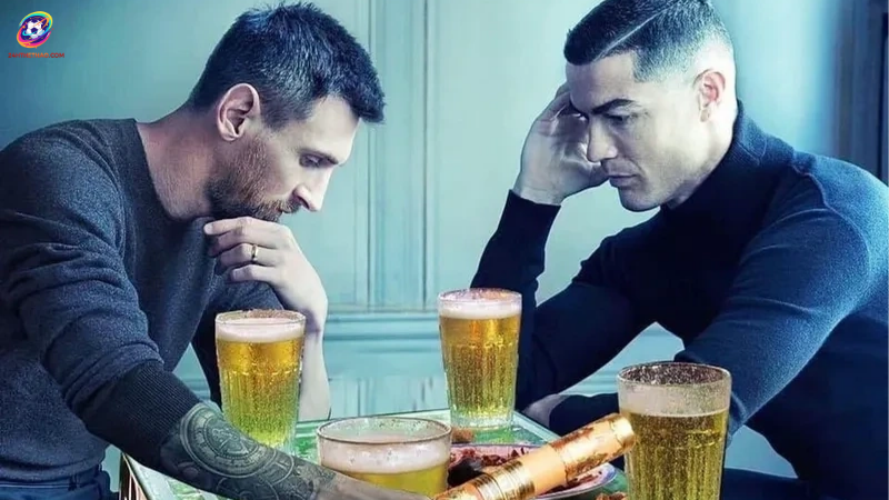 Ronaldo và Messi cùng trên bàn nhậu