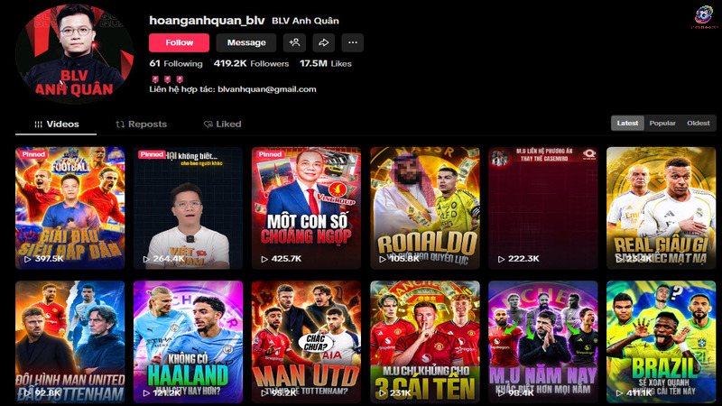 Kênh của BLV Anh Quân