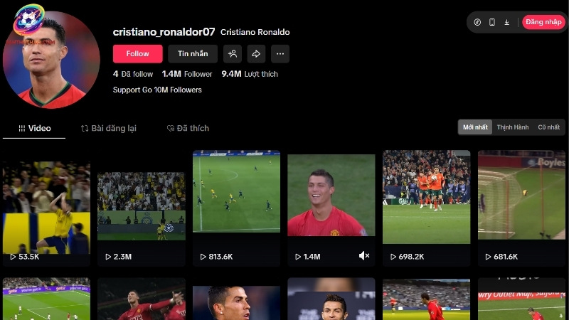 cristiano_ronaldor07 là kênh của fan hâm mộ