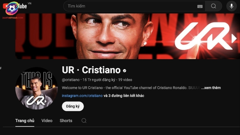 Kênh youtube của Ronaldo với lượt sub khủng cực nhanh