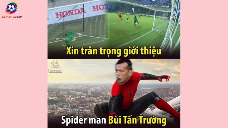 Meme về “spider man” Bùi Tấn Trường