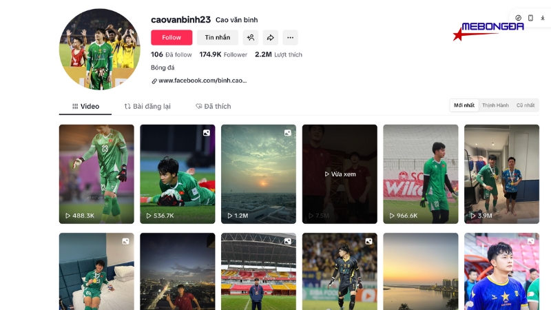 Lượt xem và người theo dõi tăng vọt cho thấy sức lan tỏa mạnh mẽ của thủ môn trẻ U23 Việt Nam