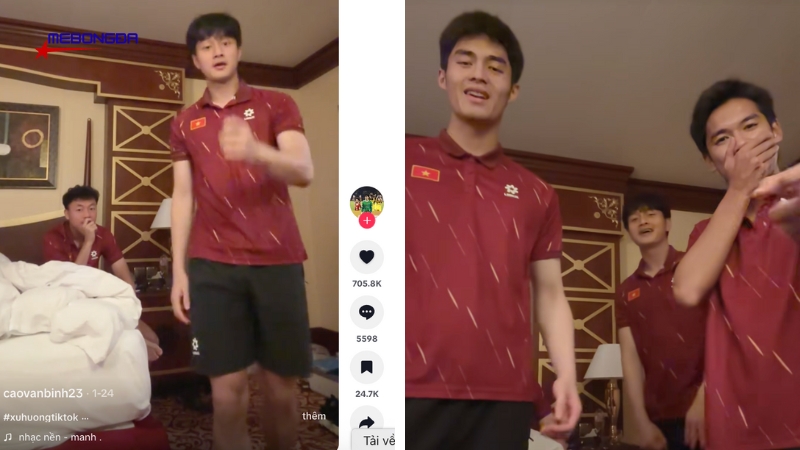 Khoảnh khắc ăn mừng đời thường của Cao Văn Bình nhanh chóng gây sốt mạng xã hội