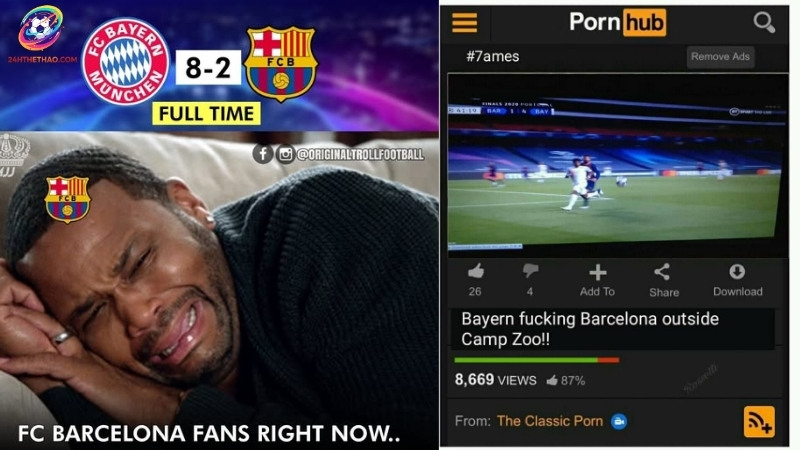 Trận thua đi vào lòng đất của Barca vs Bayern